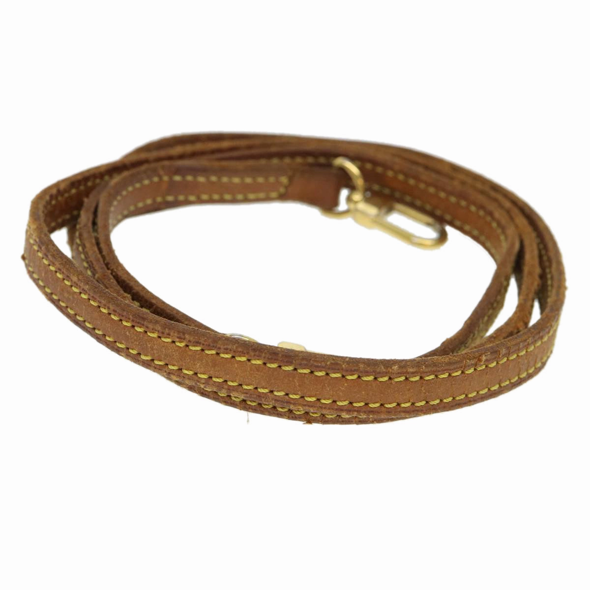 LOUIS VUITTON Shoulder Strap Leather 46.1"" Beige LV 38837