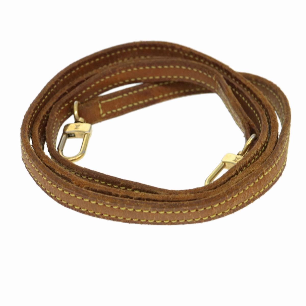 LOUIS VUITTON Shoulder Strap Leather 46.1"" Beige LV 38837