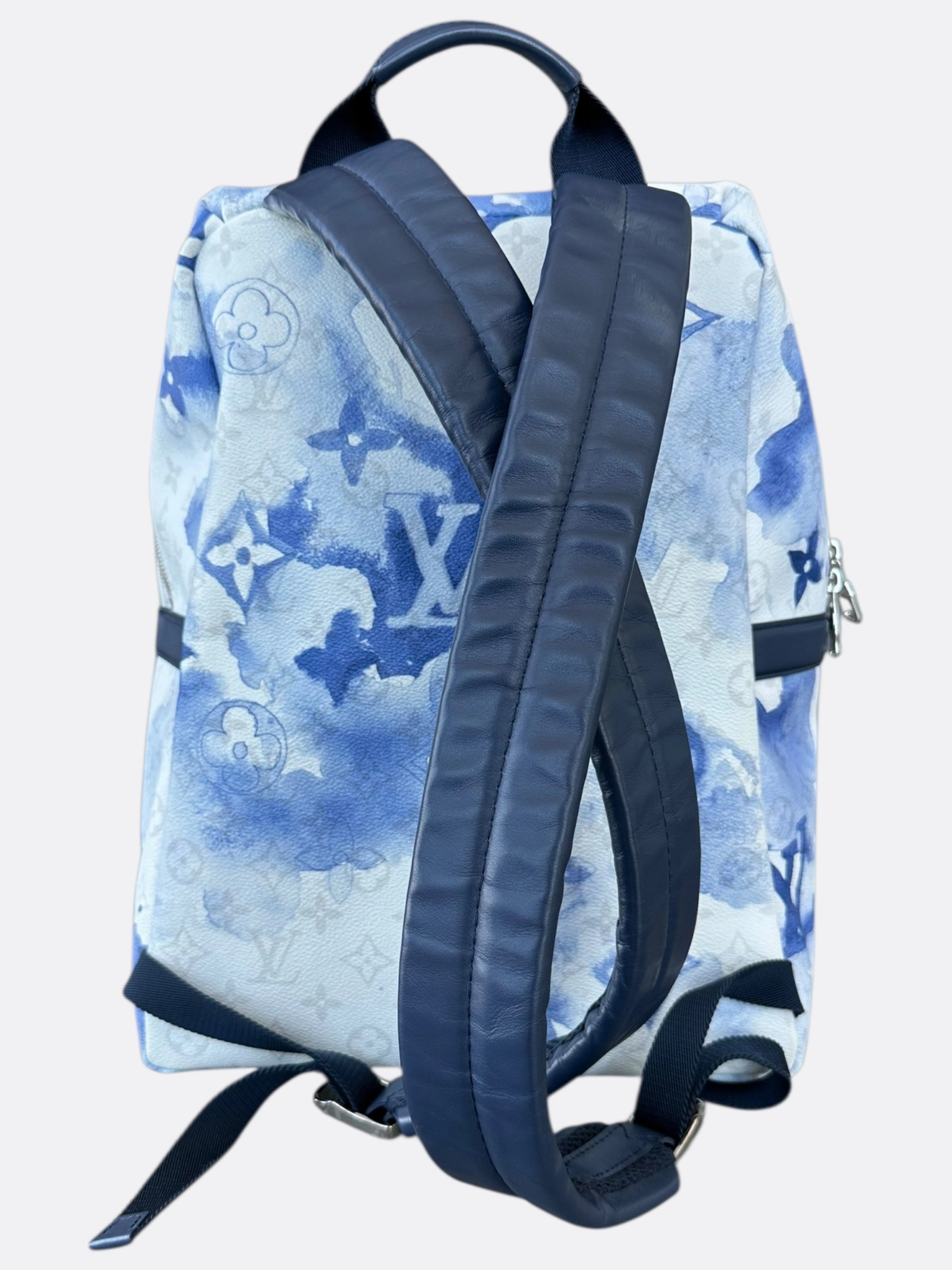 Louis Vuitton White & Blue Watercolor Monogram Discovery Backpack
