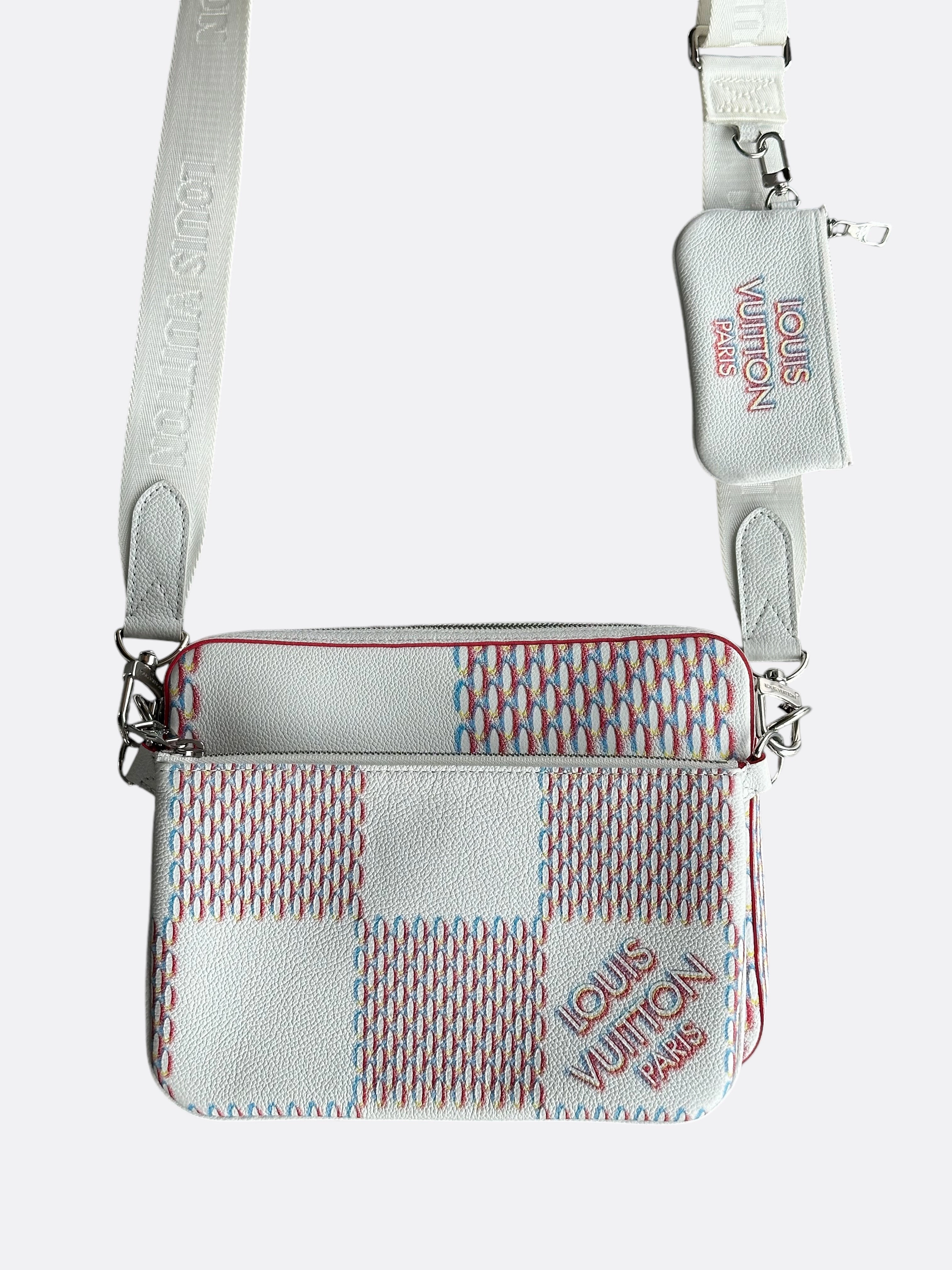 Louis Vuitton White Damier Spray Trio Messenger Bag