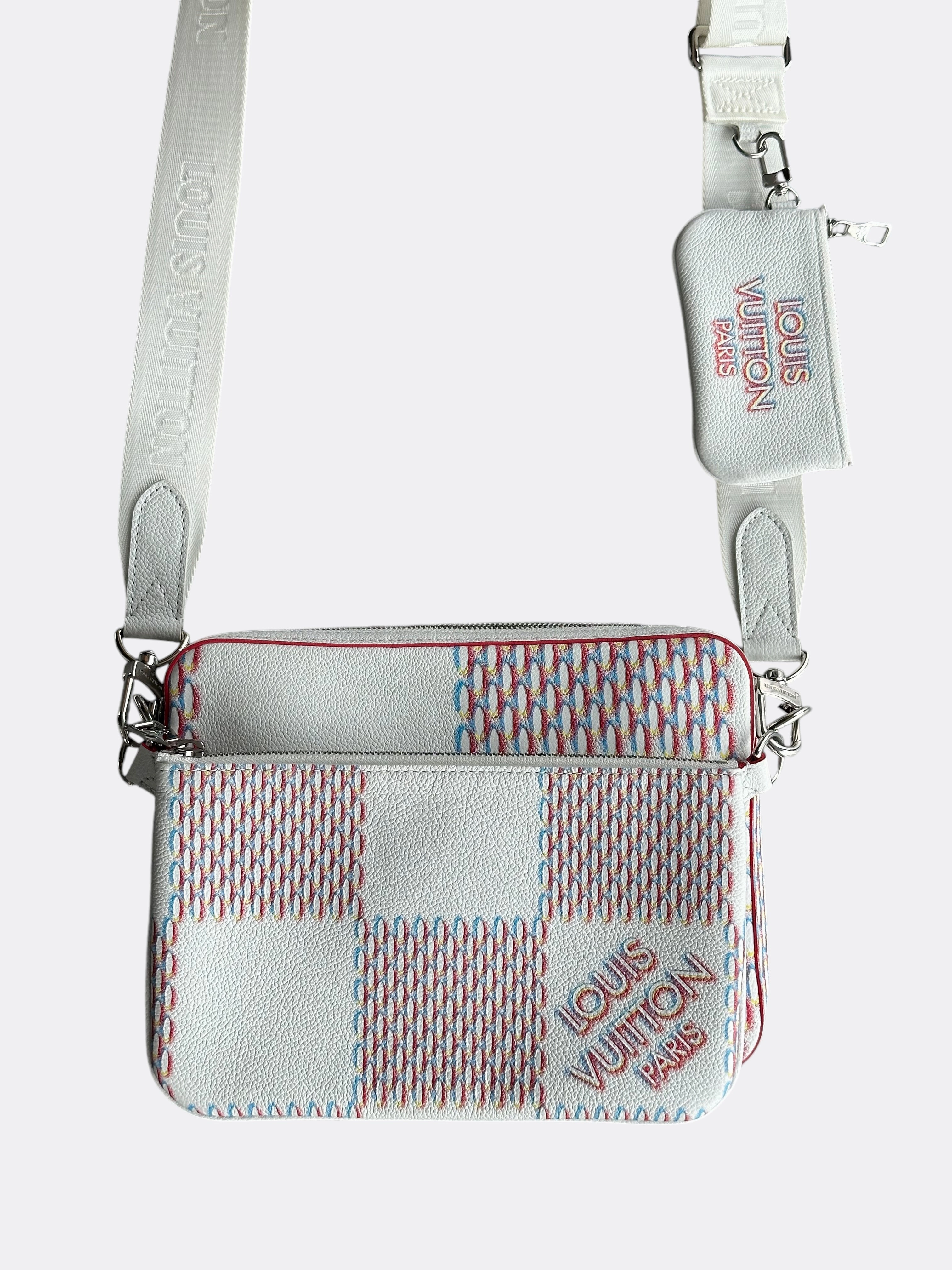 Louis Vuitton White Damier Spray Trio Messenger Bag