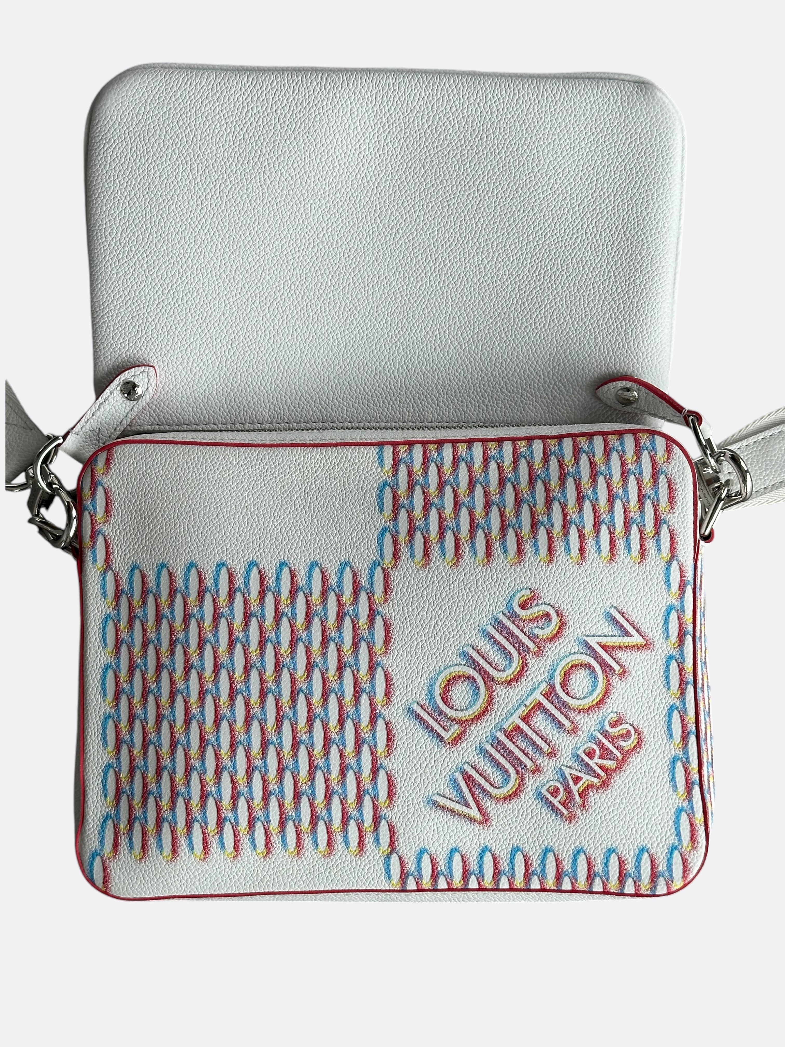 Louis Vuitton White Damier Spray Trio Messenger Bag