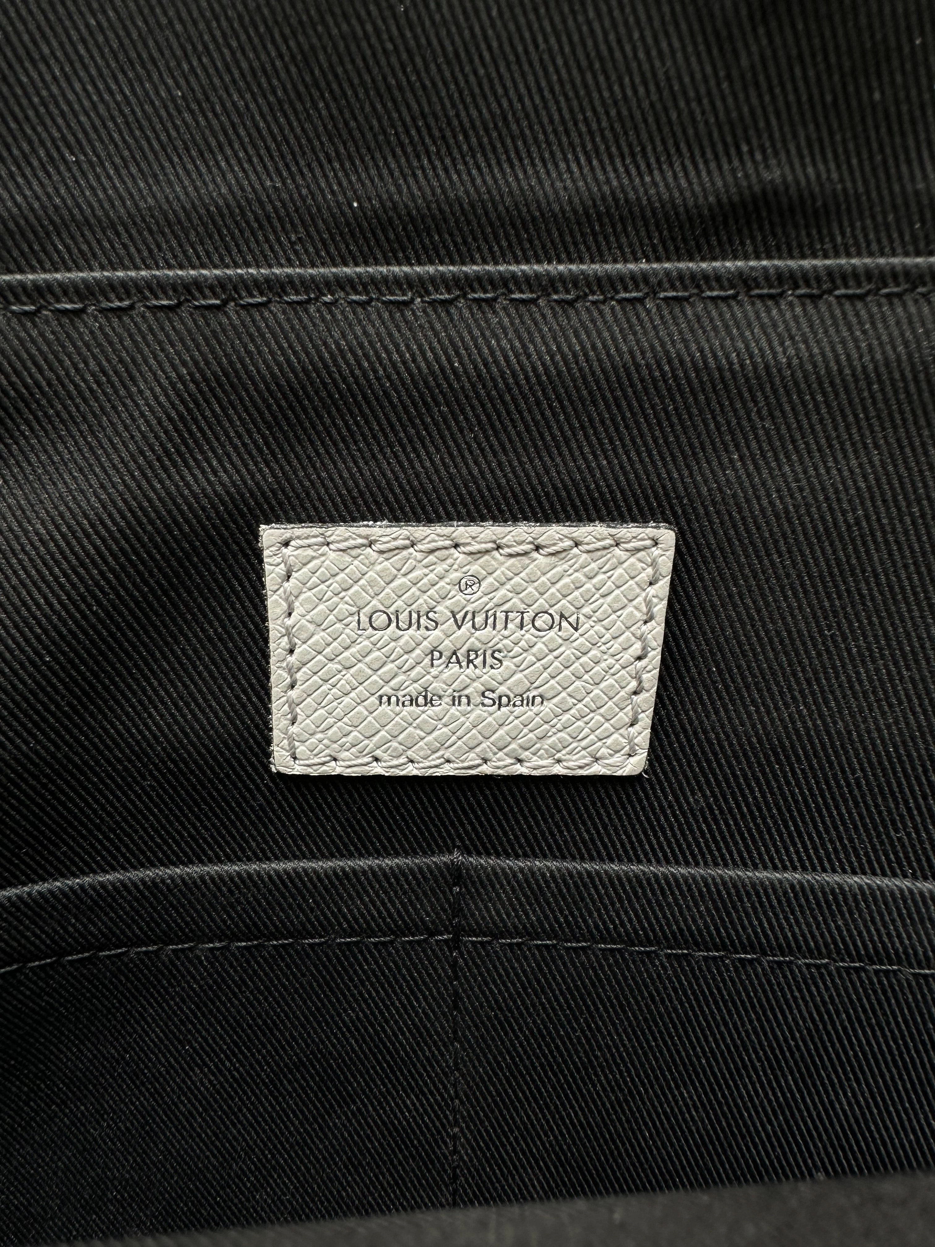 Louis Vuitton White Taigarama Monogram Flap Messenger Bag