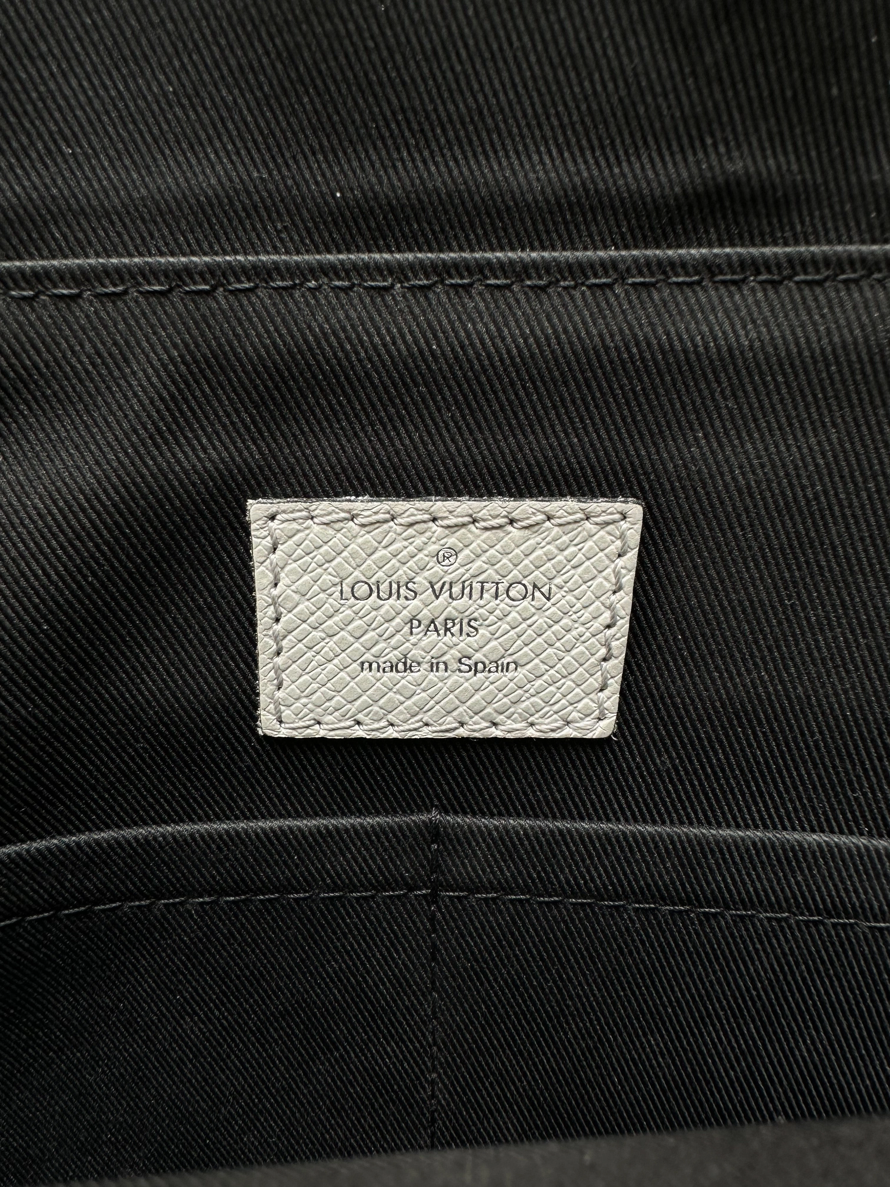 Louis Vuitton White Taigarama Monogram Flap Messenger Bag