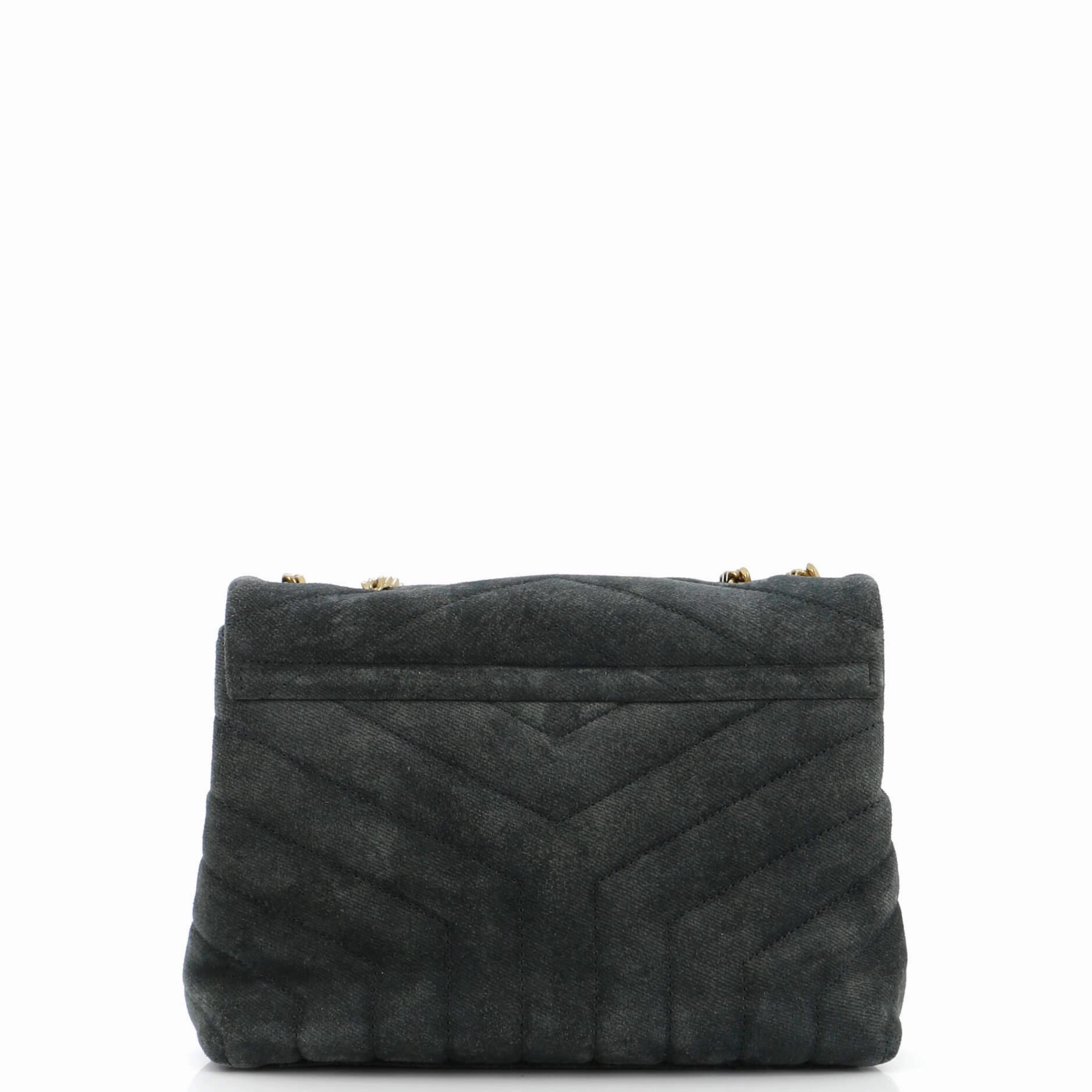 Loulou Shoulder Bag Matelasse Chevron Suede Small