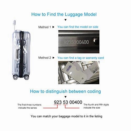 Luggage Cover Protector Clear Pvc Suitcase Protective Case With Black Zipper For Rimowa Topas