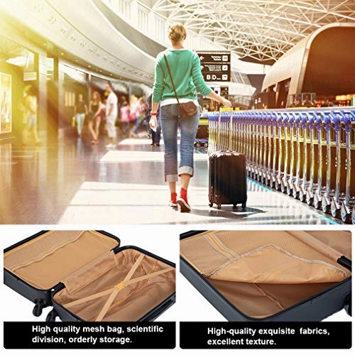 Luggage Sets 3 Piece Suitcase Spinner Travel Carry Eco-friendly with Password Lock Lightweight Durable,Black