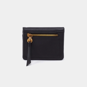 Lumen Mini Wallet In Pebbled Leather - Black