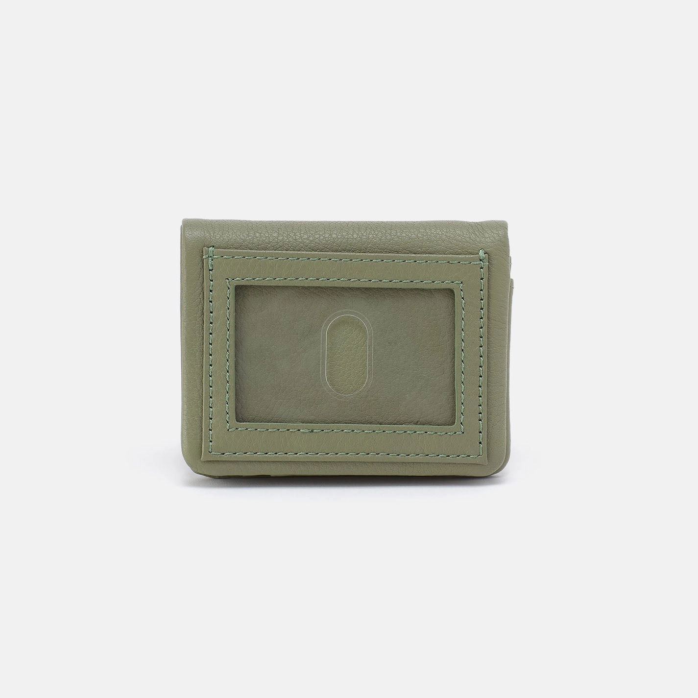 Lumen Mini Wallet In Pebbled Leather - Watercress
