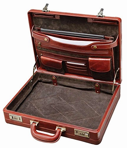 Luxurious Expandable Attache Case Black by Mancini Leather