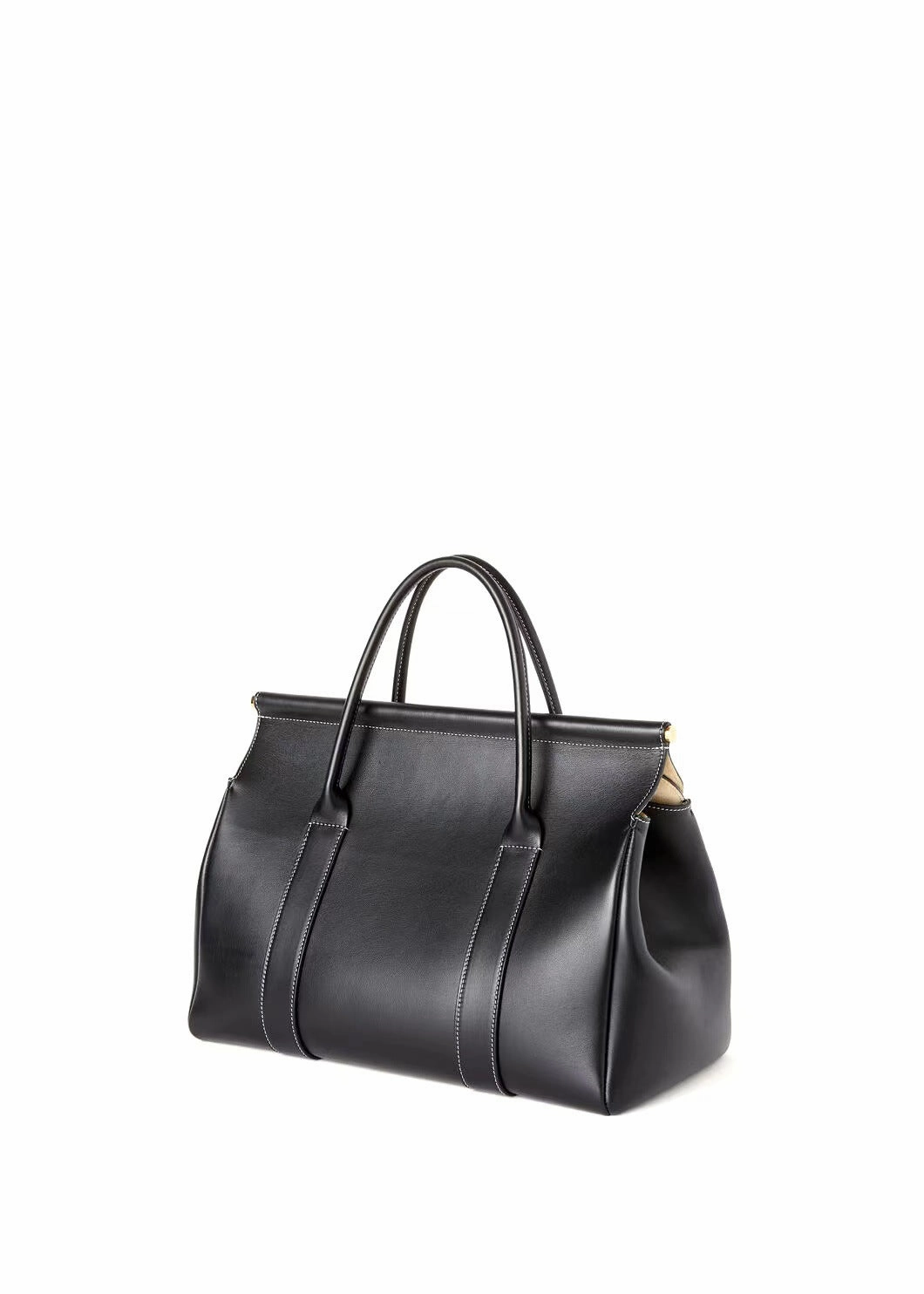 Luxury Calf Leather Large Flap Top Tote,  Premium Cowhide Commuter Crossbody Bag