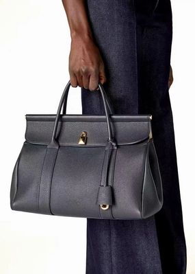 Luxury Calf Leather Large Flap Top Tote,  Premium Cowhide Commuter Crossbody Bag