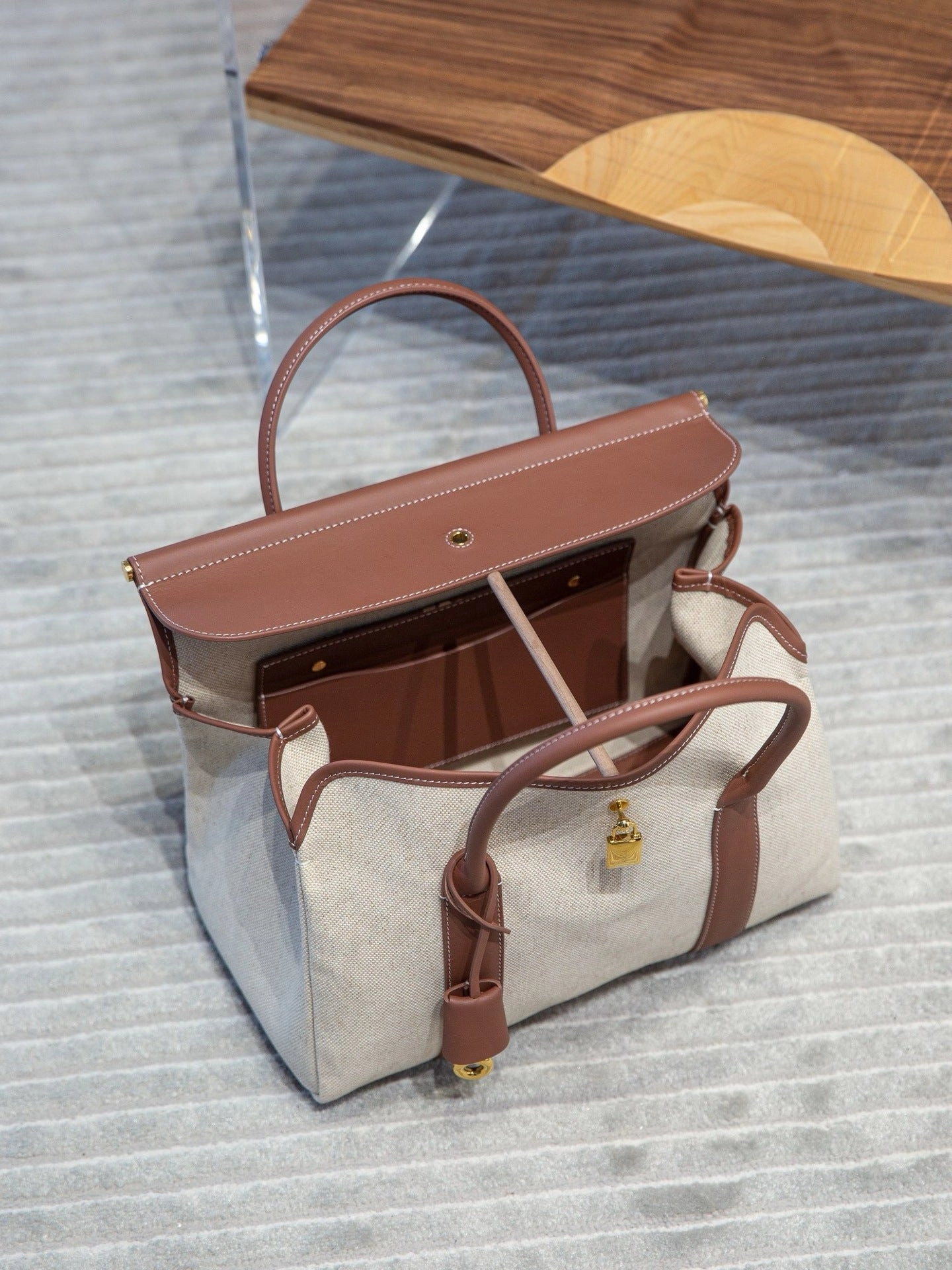 Luxury Calf Leather Large Flap Top Tote,  Premium Cowhide Commuter Crossbody Bag