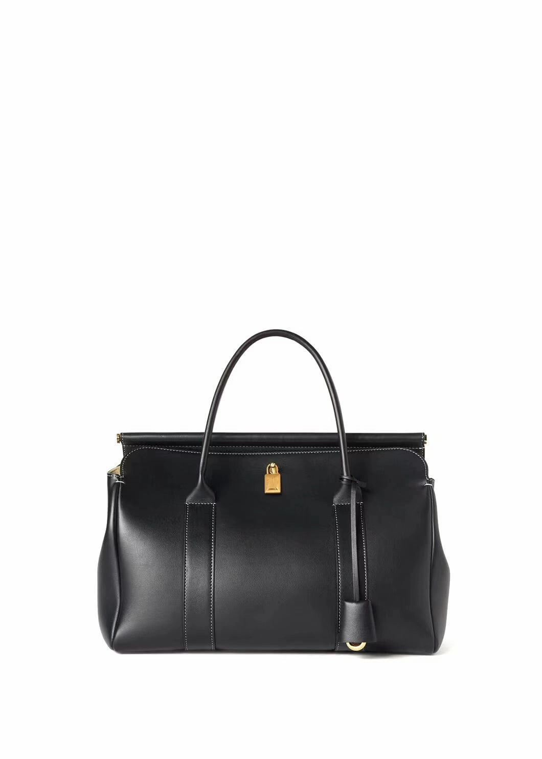 Luxury Calf Leather Large Flap Top Tote,  Premium Cowhide Commuter Crossbody Bag
