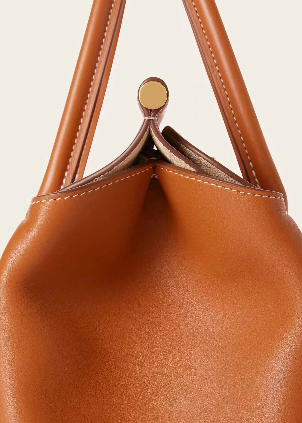 Luxury Calf Leather Large Flap Top Tote,  Premium Cowhide Commuter Crossbody Bag