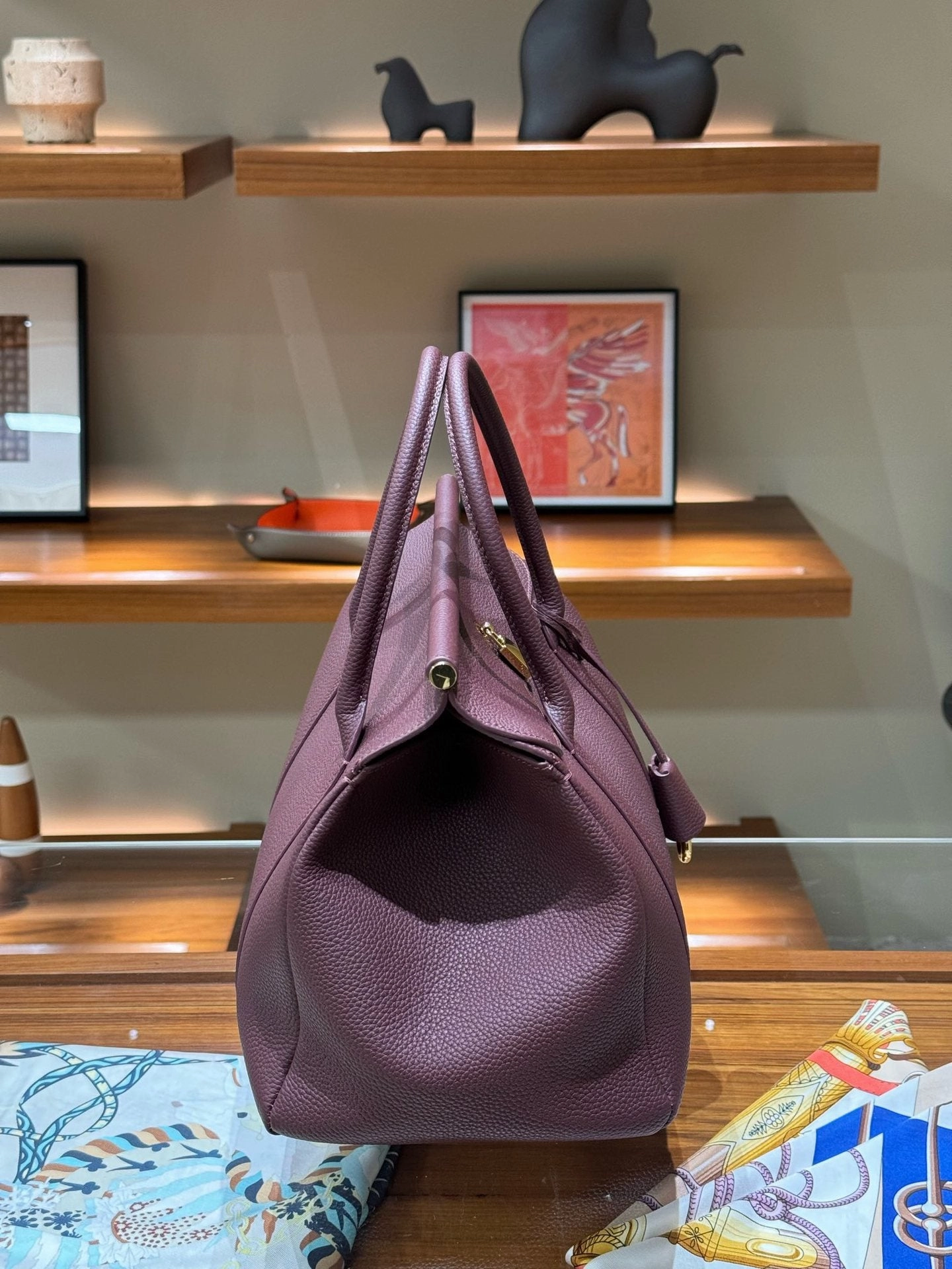 Luxury Calf Leather Large Flap Top Tote,  Premium Cowhide Commuter Crossbody Bag