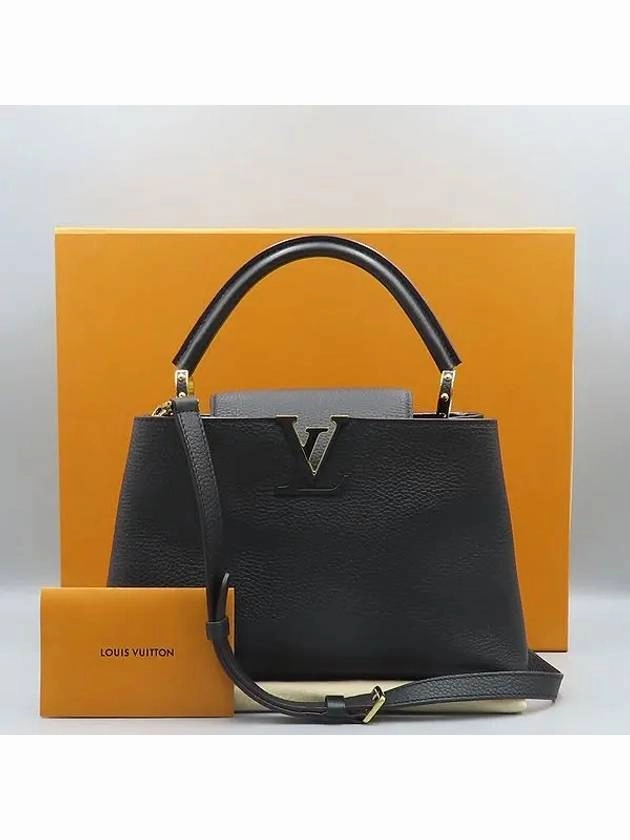 M42259 Noir Taullon Leather Capucine MM Top Handle Tote Bag Shoulder Strap 2WAY