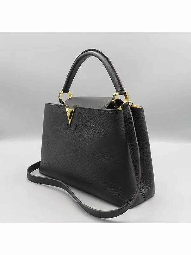 M42259 Noir Taullon Leather Capucine MM Top Handle Tote Bag Shoulder Strap 2WAY
