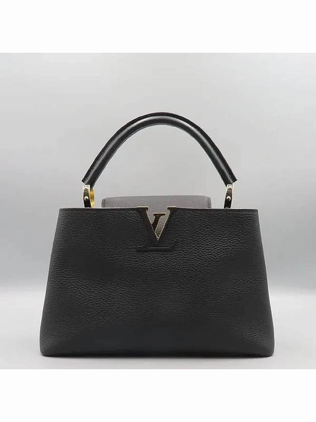 M42259 Noir Taullon Leather Capucine MM Top Handle Tote Bag Shoulder Strap 2WAY