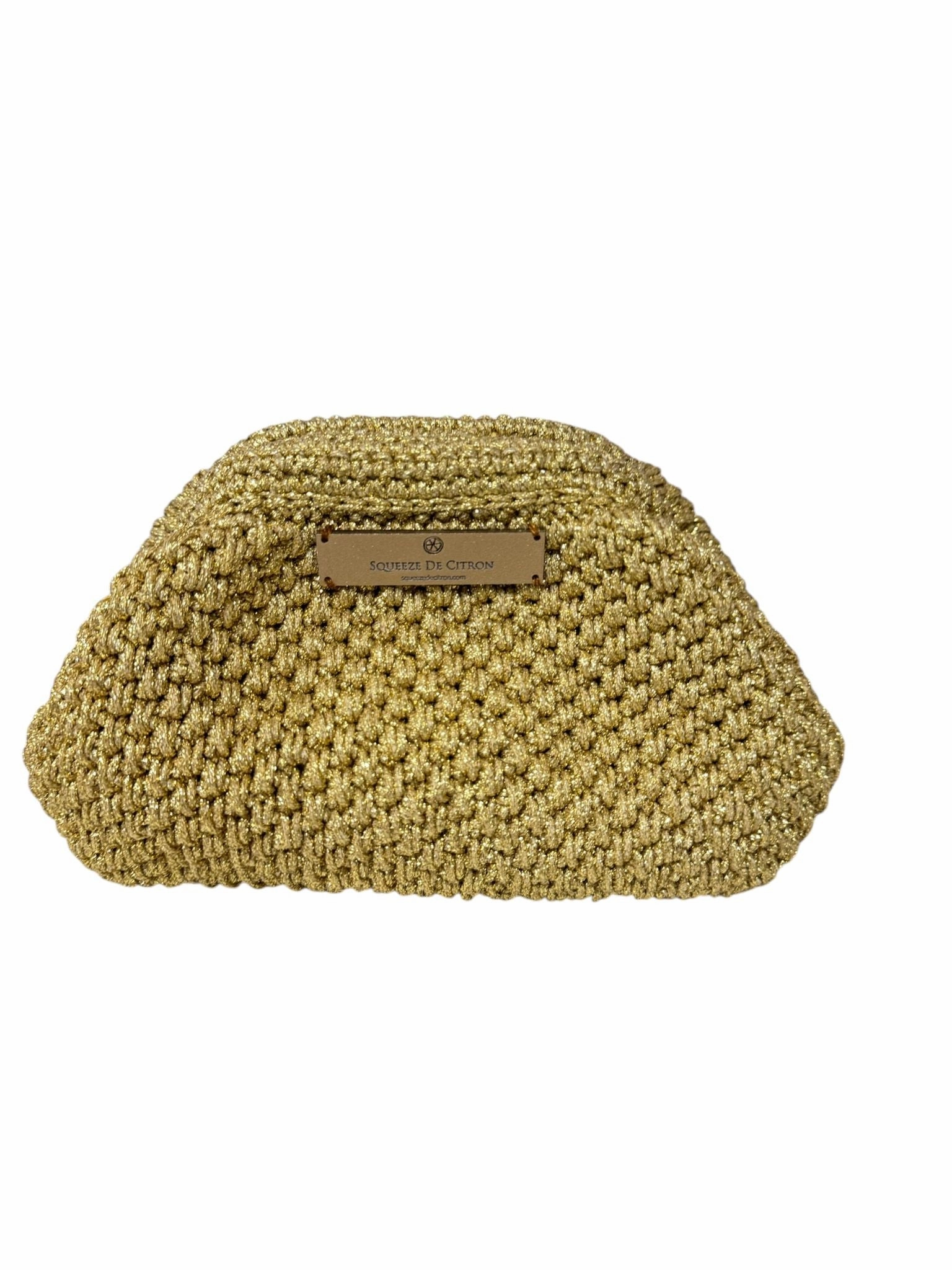 Macrame In Gold Clutch (Golden Strap Included)