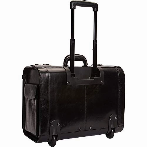 Mancini Leather Goods Deluxe Wheeled Catalog Case (Black)