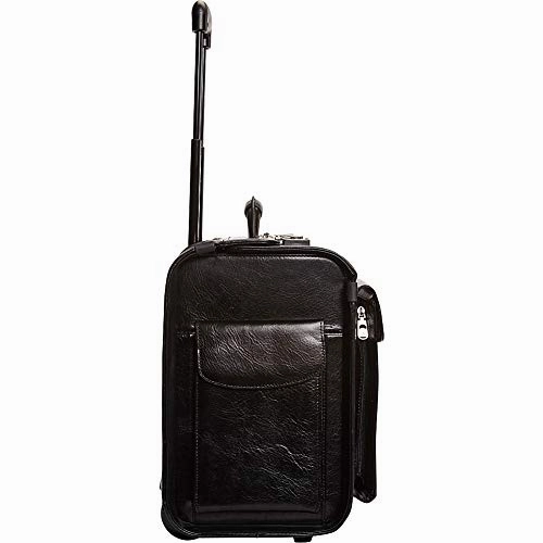 Mancini Leather Goods Deluxe Wheeled Catalog Case (Black)