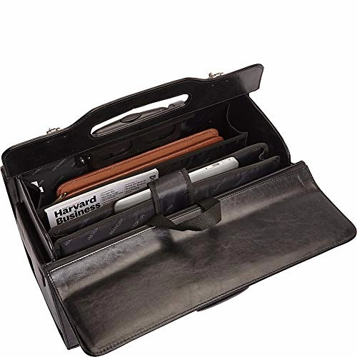 Mancini Leather Goods Deluxe Wheeled Catalog Case (Black)