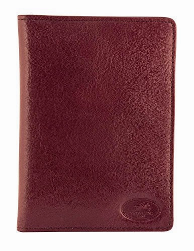 Mancini Leather Goods RFID Secure Deluxe Equestrian Passport Wallet (Dark Wine)
