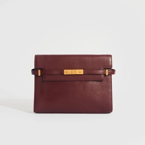 Manhattan Leather Shoulder Bag in Bordeaux