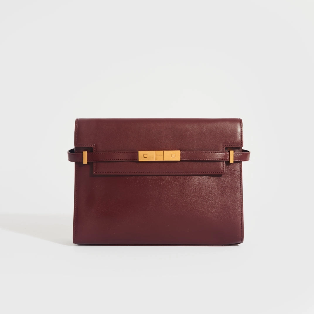 Manhattan Leather Shoulder Bag in Bordeaux