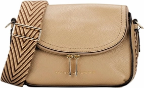 Marc Jacobs The Groove Leather Mini Messenger Crossbody Bag (Iced Coffee)