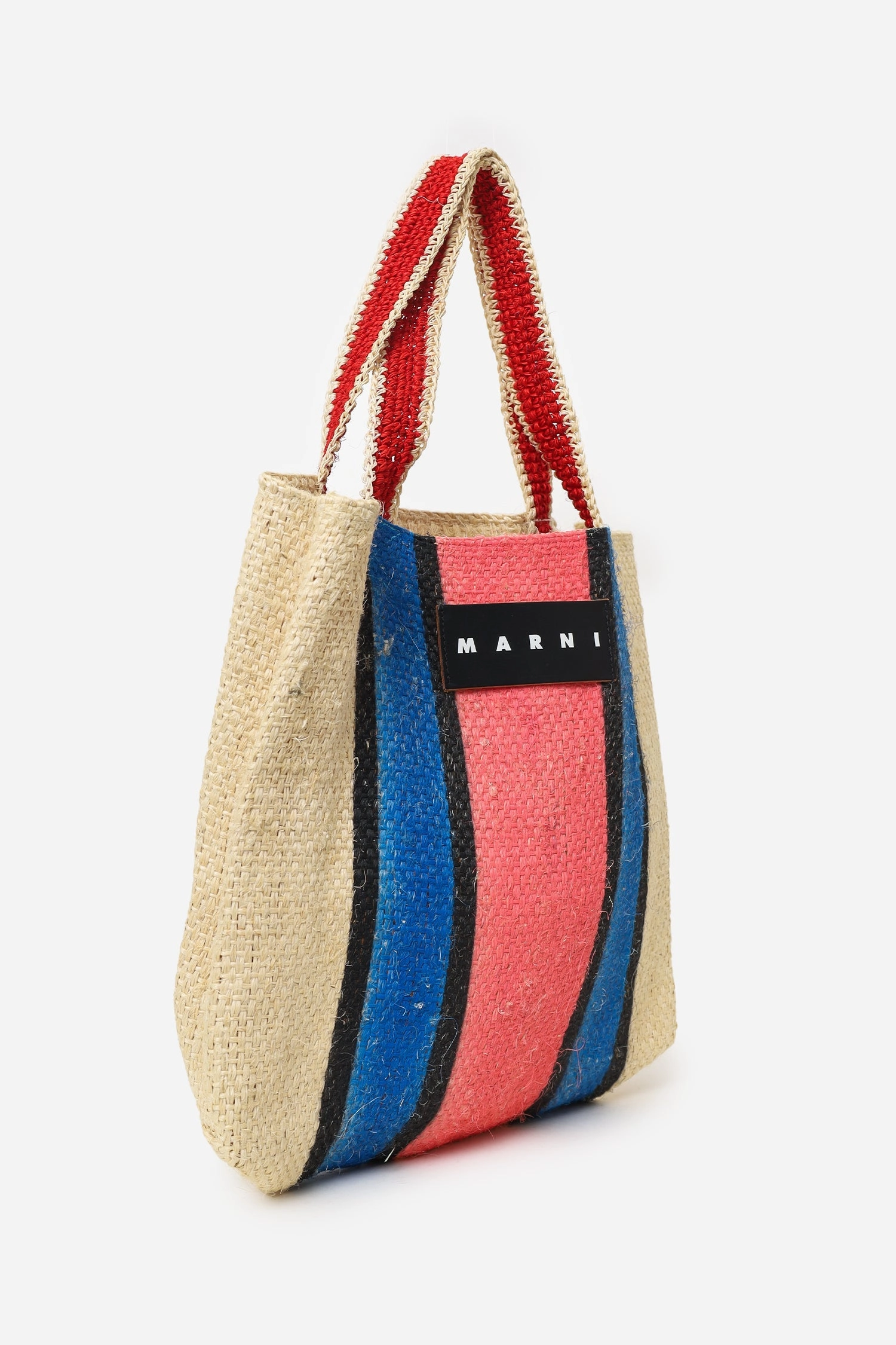 Marni Raffia Blue/Red Stripped Tote Bag (As Is)