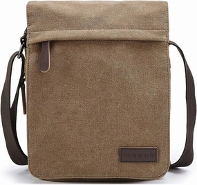 Men's Canvas Bag Shoulder Bags Small Travel Crossbody Bags Vintage Expansion Messenger Bag for Work Business