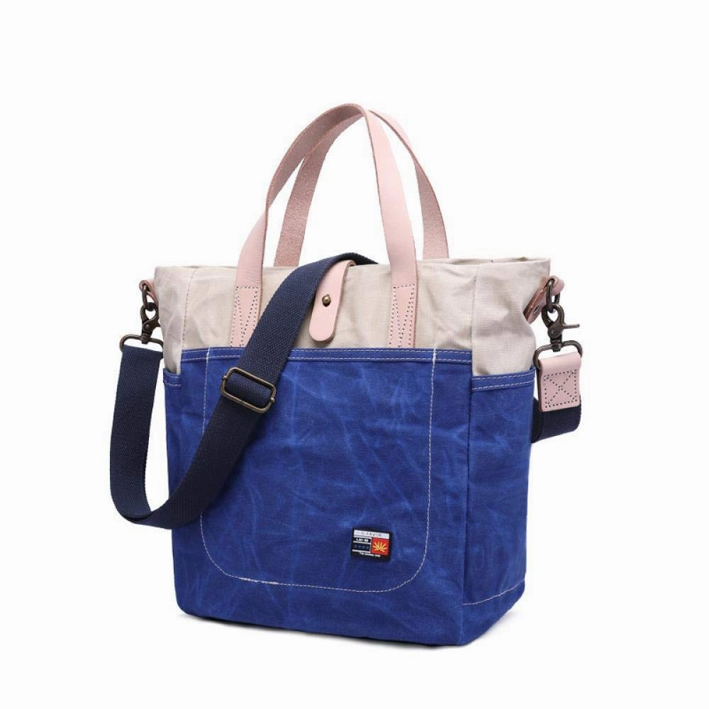 Men's Handbag, Oil Wax Canvas Bag, Simple Waterproof Bag, Casual Retro, Size: 28 34 18cm, Beige