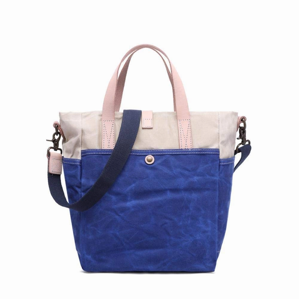 Men's Handbag, Oil Wax Canvas Bag, Simple Waterproof Bag, Casual Retro, Size: 28 34 18cm, Beige