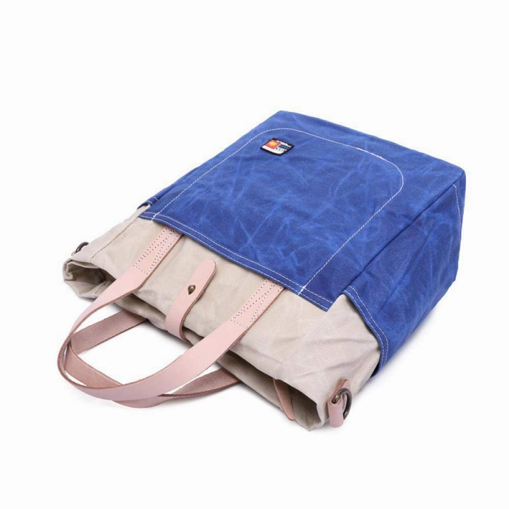Men's Handbag, Oil Wax Canvas Bag, Simple Waterproof Bag, Casual Retro, Size: 28 34 18cm, Beige