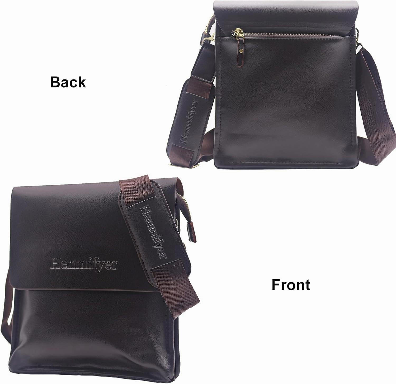 Mens Crossbody Bags Leather Messenger Shoulder Bag Side Sling Bag for Men Travel Work Business Magnetic Buckle