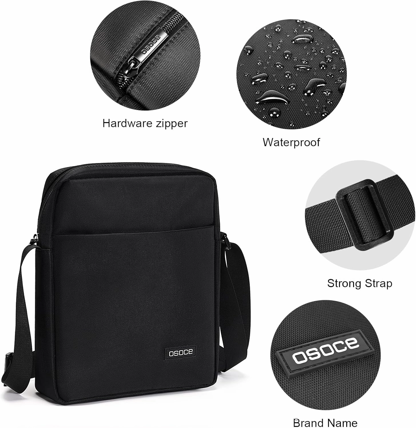 Messenger Bag, Crossbody Bag Shoulder Bag for Men Water Resistant Man Bag Man Purse for Business Office