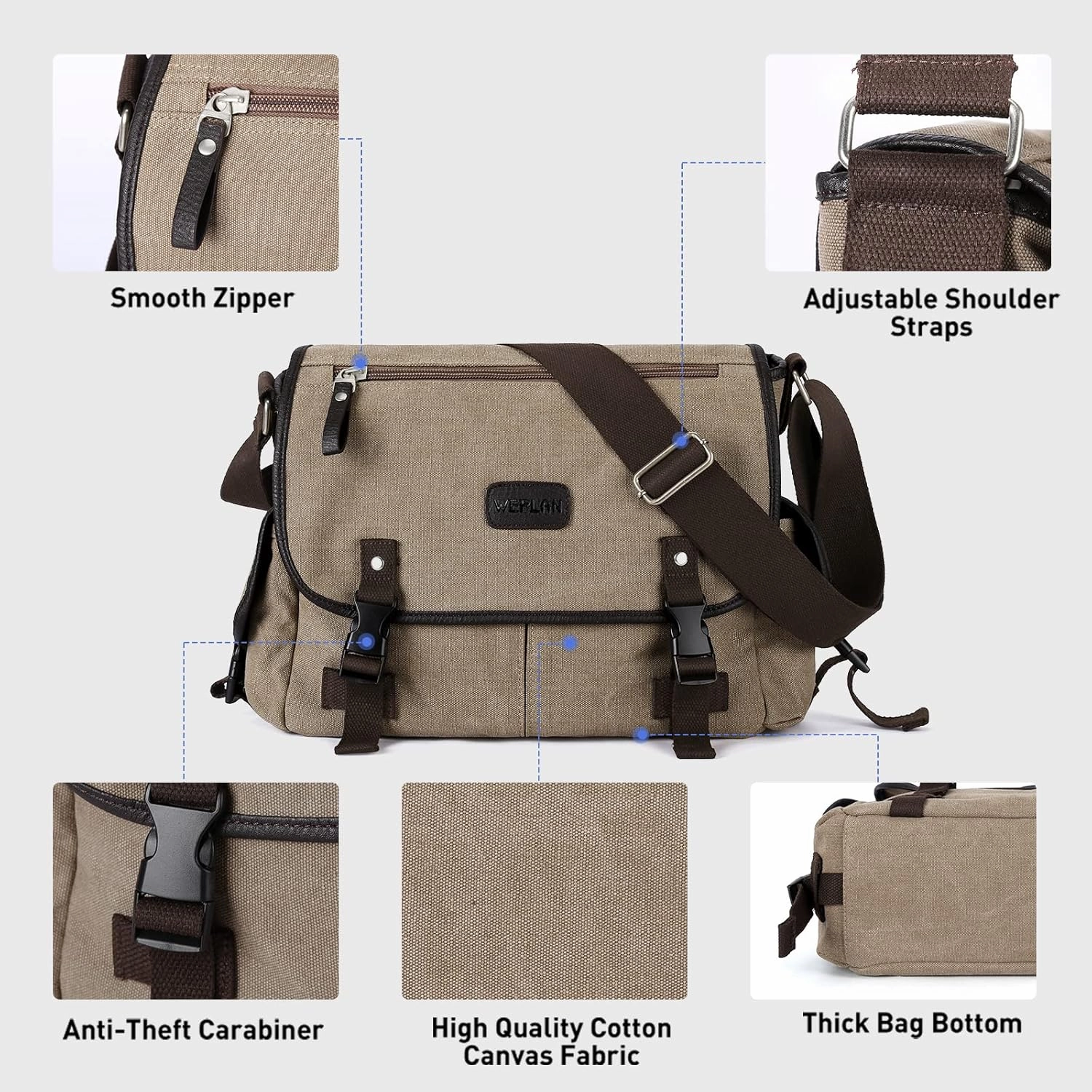 Messenger Bag Men,Waterproof Crossbody Bag,Satchel Shoulder Bag