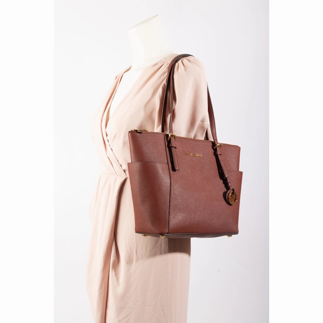 Michael Kors Crimson Red Jet Set Tote Bag