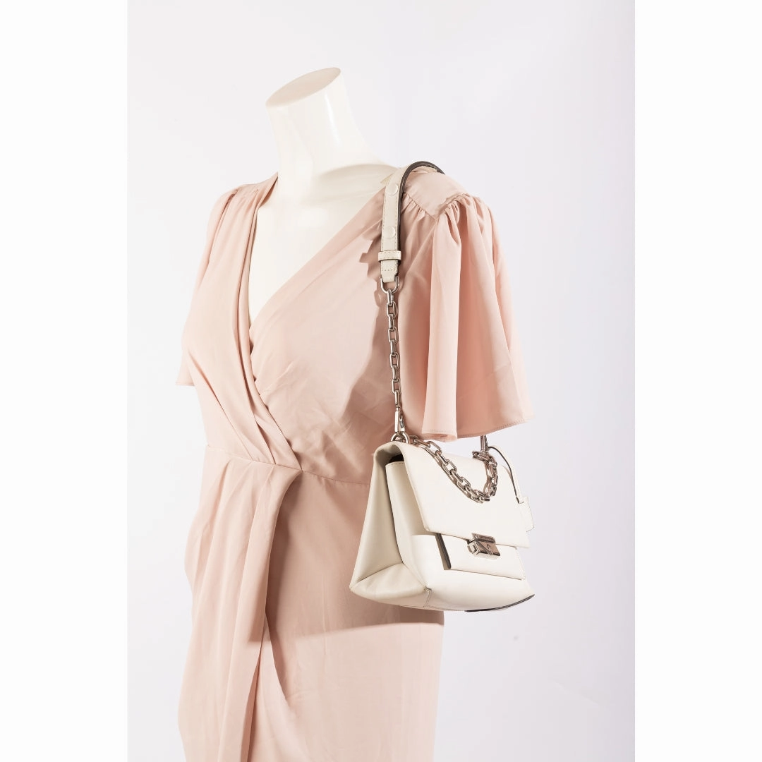 Michael Kors Optic White Cece Medium Cross Body Bag