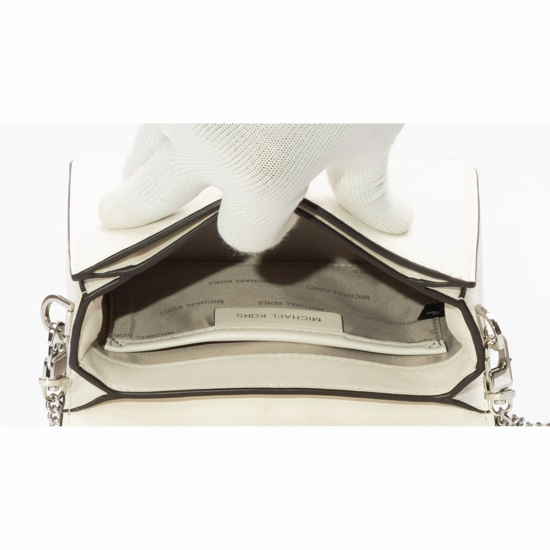 Michael Kors Optic White Jade Medium Clutch