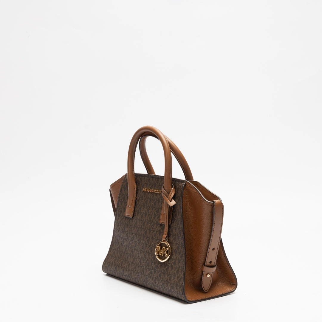 Michael Kors Signature Canvas and Leather Small Avril Satchel
