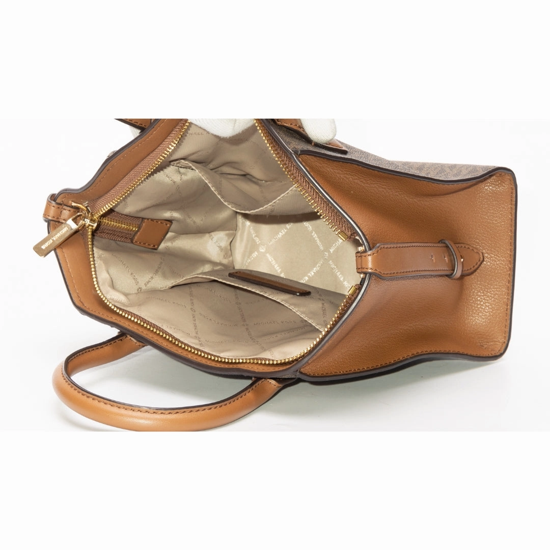 Michael Kors Signature Canvas and Leather Small Avril Satchel