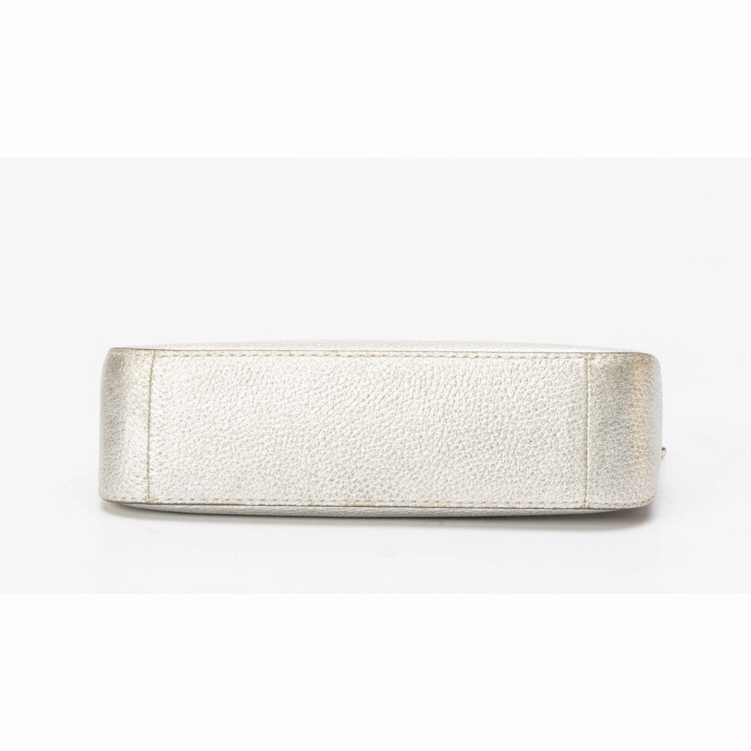Michael Kors Silver Metallic Leather Shoulder Bag