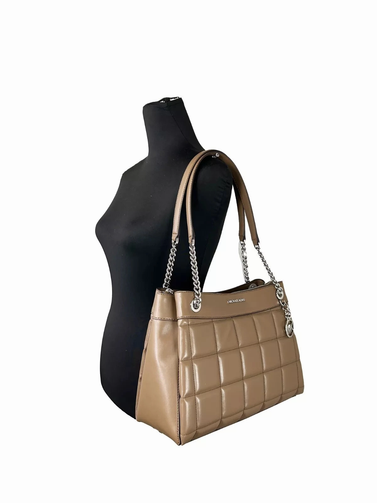 Michael Kors Susan Medium Chain Shoulder Tote Bag Women's Driftwood