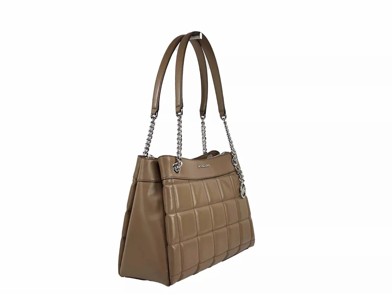Michael Kors Susan Medium Chain Shoulder Tote Bag Women's Driftwood