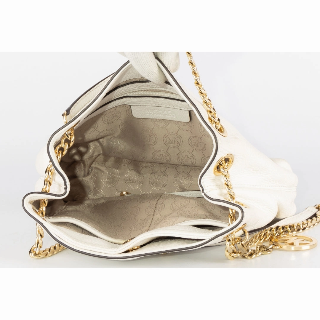 Michael Kors White Leather Jet Set Chain Shoulder Bag
