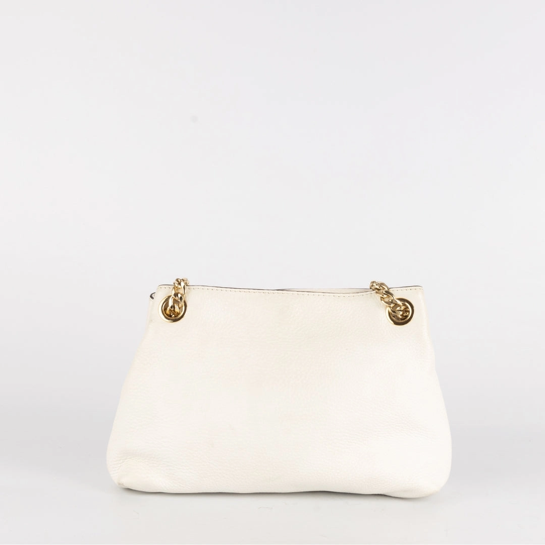 Michael Kors White Leather Jet Set Chain Shoulder Bag
