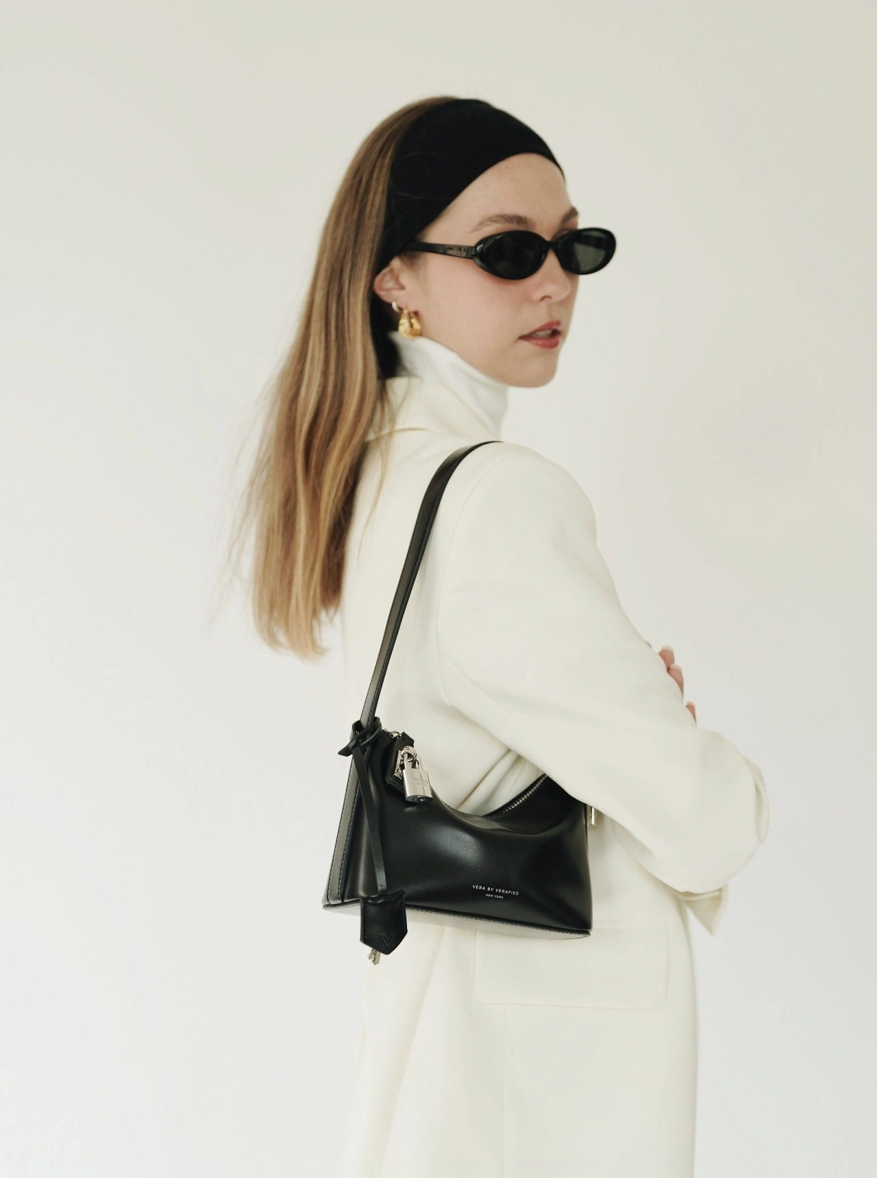 Mini Silver Black Hobo Bag